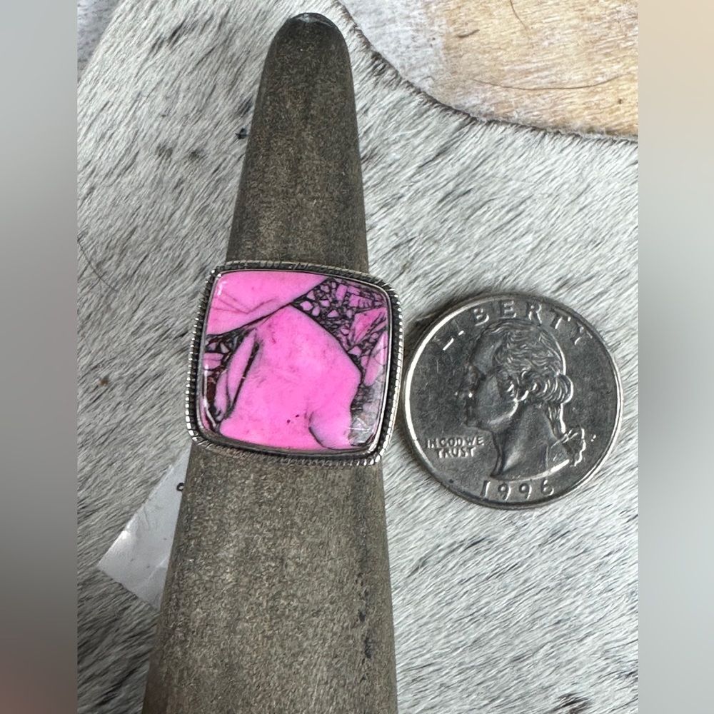 Turquoise Fuchsia .925 Ring - Picture 2 of 6